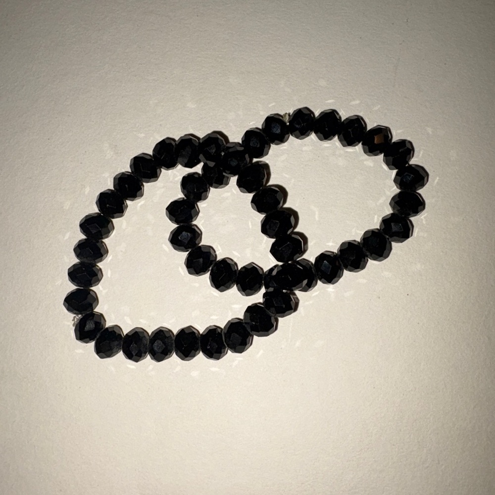 Black Faceted Bead Bracelets- Flexible